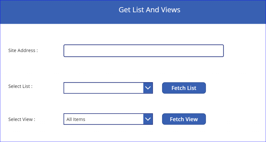Get List and Views screen